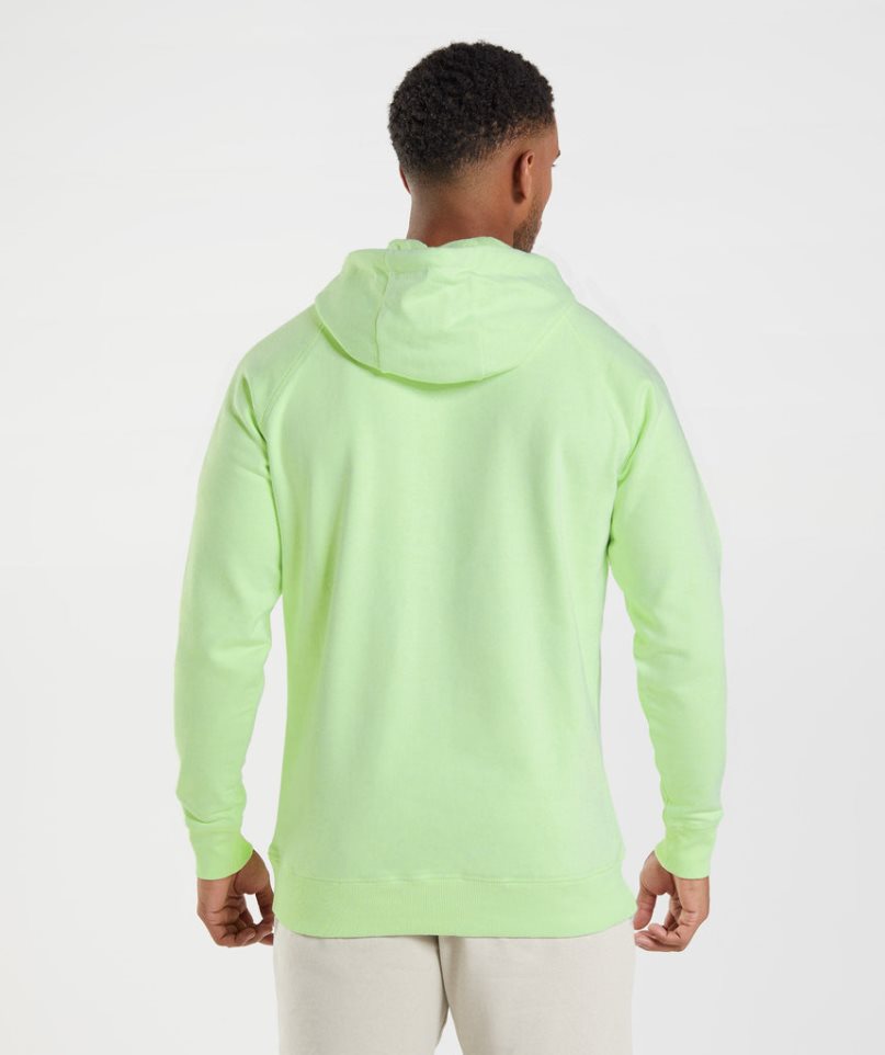 Men's Gymshark Crest Hoodie Light Green | CA 3NA6D7